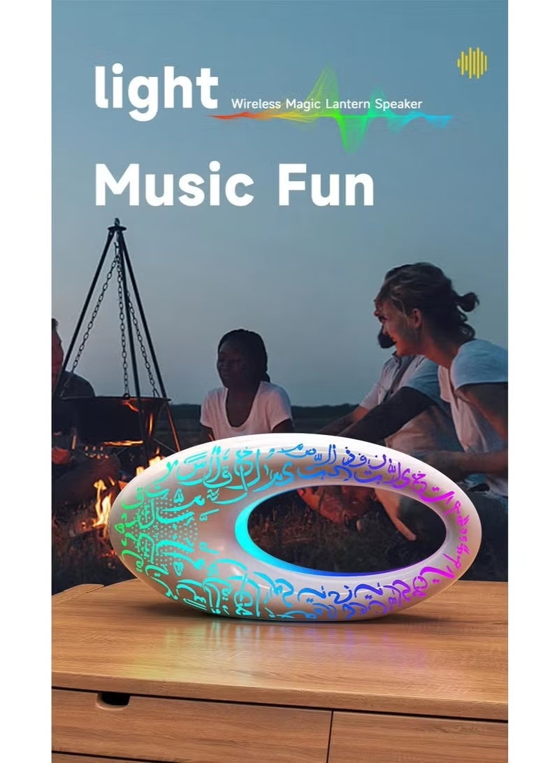 ELTRAZONE Portable Magic Lantern Speaker with 360° Color LED, Wireless Bluetooth Music Lamp, Touch-Control Ambient Light for Home, Parties, and Outdoor Fun – Gold - Image 2